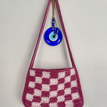 Checkered Baguette Bag