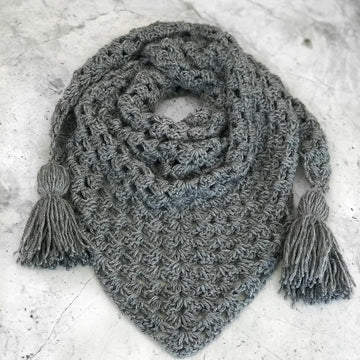 Granny Cluster Triangle Scarf