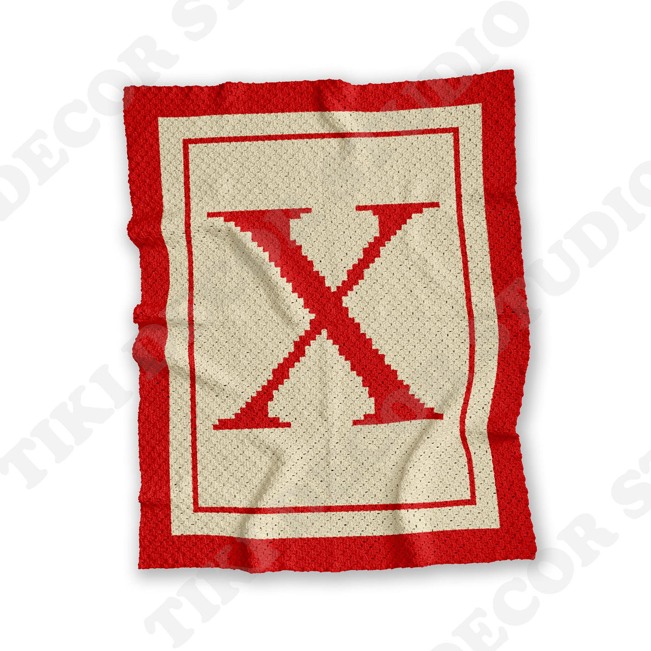 Name Letter X Baby Blanket CROCHET PATTERN C2C