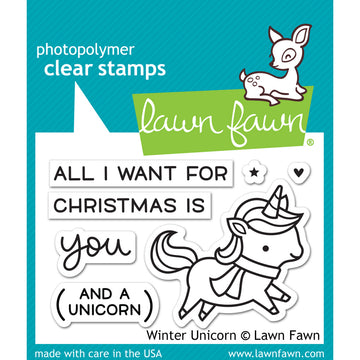 Lawn Fawn Clear Stamps 3"X2" - Winter Unicorn