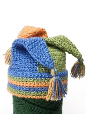 Crochet Tripod Hats in Caron Simply Soft and Simply Soft Brites - Downloadable PDF
