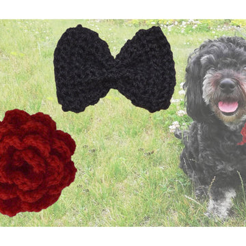 Häkelanleitung Fliege oder Rose am Band für Deinen Hund ♥