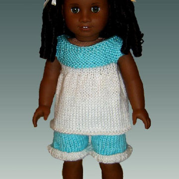 Baby Doll Pajamas, American Girl Doll, 18 inch. knitting pattern 104