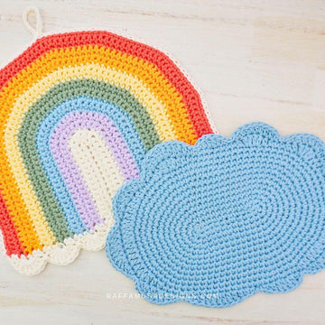 Rainbow and Cloud Dishcloths