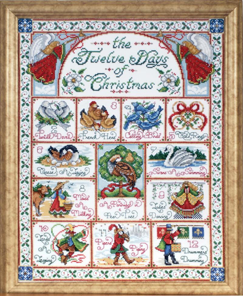 Design Works 12 Days of Christmas Cross Stitch Kit - 35.5cm x 46cm