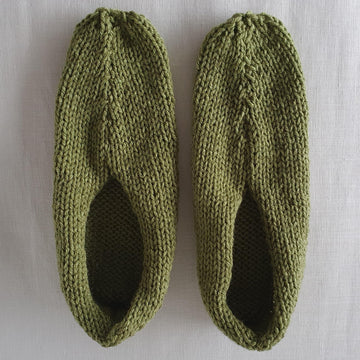 Sage - 12ply easy knit slippers