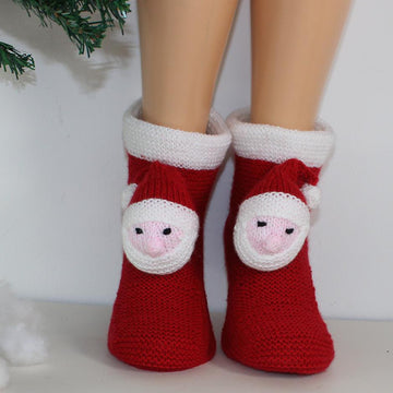 Mens Santa Head Christmas Slippers