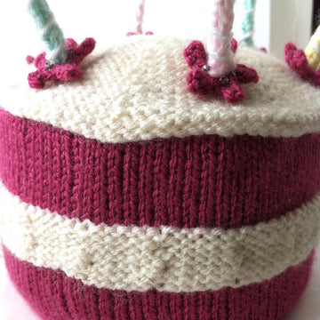 Birthday Cake with Lit Candles