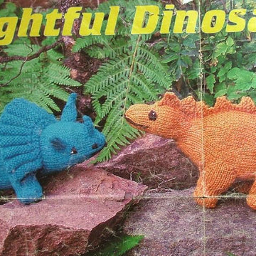 Stegosaurus toy dinosaur knitting pattern by Georgina Manvell