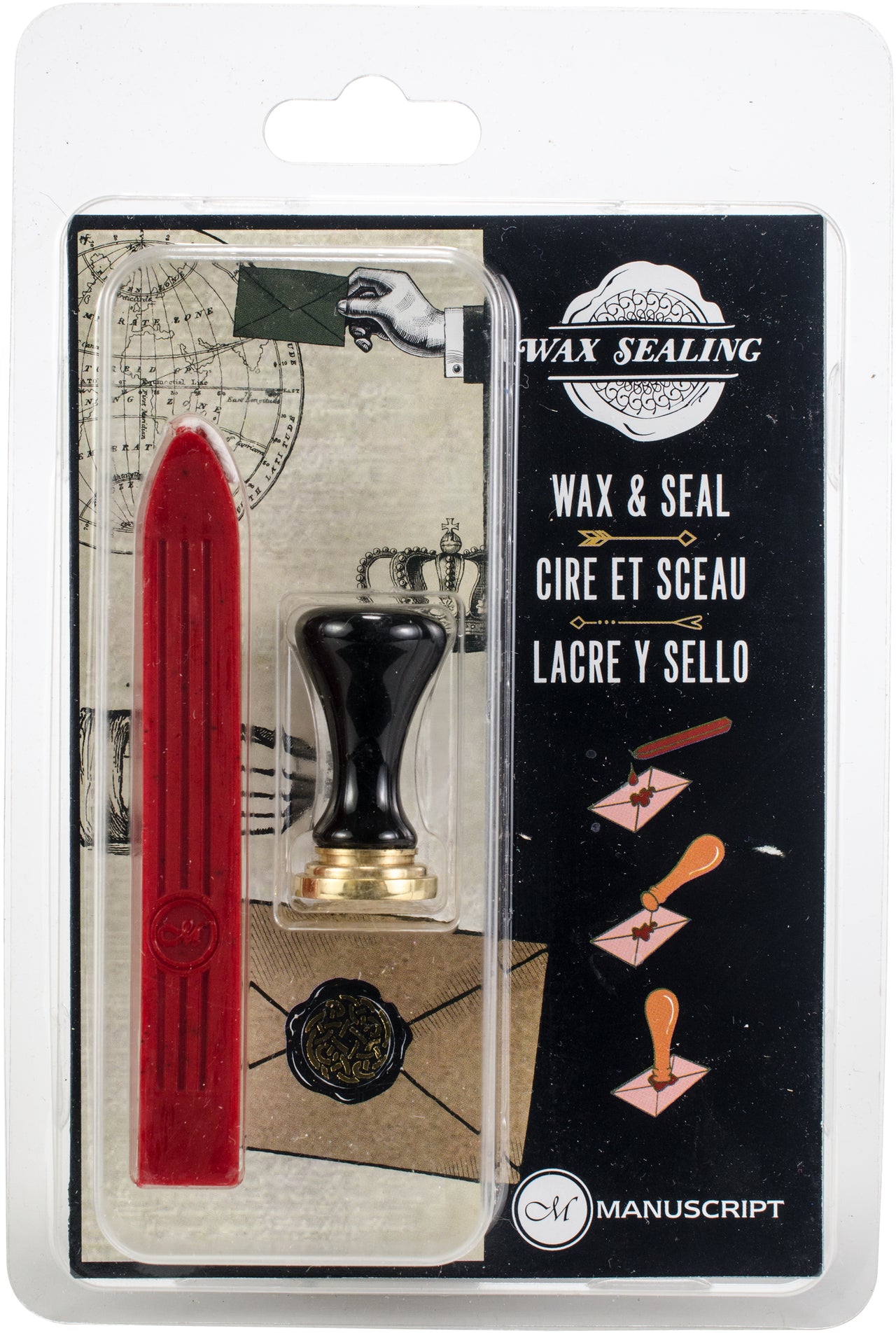 Manuscript Pen Manuscript Short Handle Classic Seal W/Wax Set - Celtic Rose