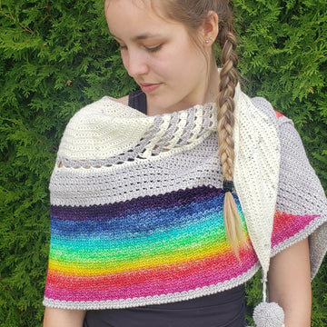 Under the rainbow crochet shawl