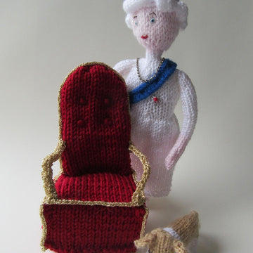 Our Queen Elizabeth Doll Throne & Corgi Susan
