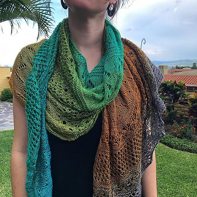 The Mermaids' Garden Shawl