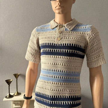 Textured Stripe Polo Shirt