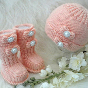 PATTERN Knitting Baby Shoes Baby Hat Baby Girl