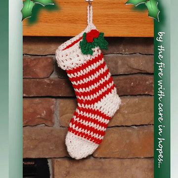 0770 Holly Leaf Striped Stocking