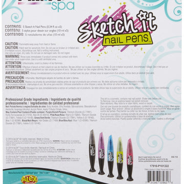 Alex Toys Sketch It Nail Pens 5/Pkg - Hot Hues
