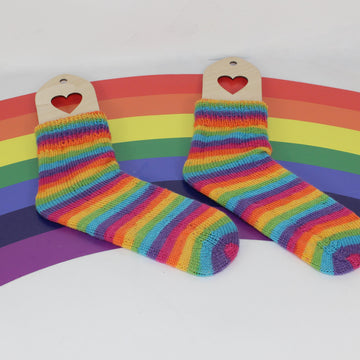 Ladies Very Easy No Heel rainbow Socks Circular