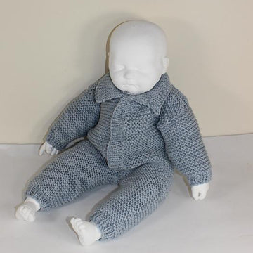 Baby Aran Simple Garter Stitch  Collar Onesie