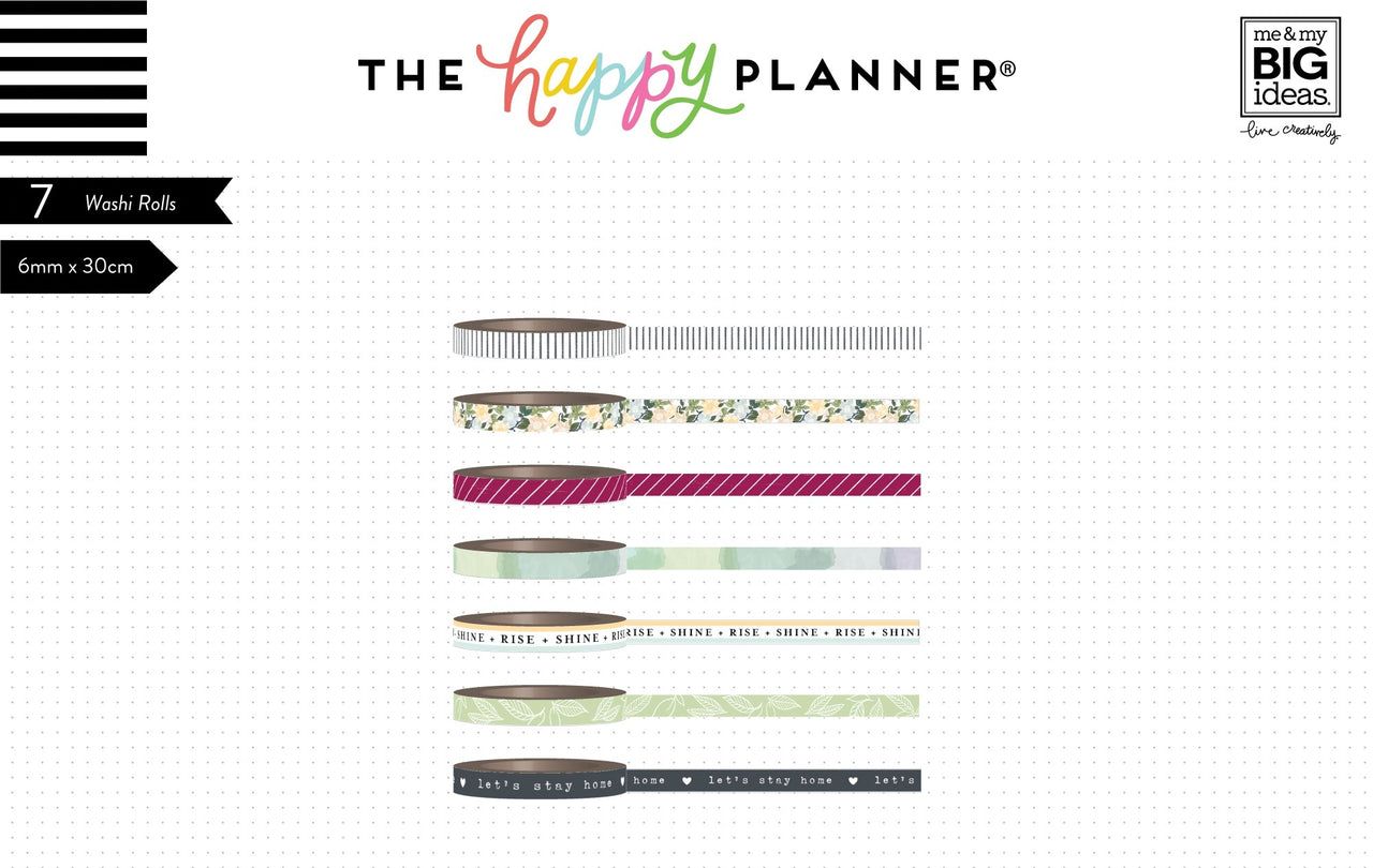 The Happy Planner Washi Tape 6mmX6.5yd Each 7/Pkg - Homebody