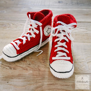 Cool crochet slippers converse style