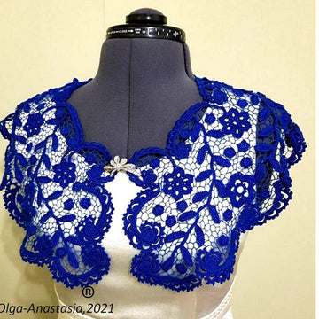 Lace blue detachable collar