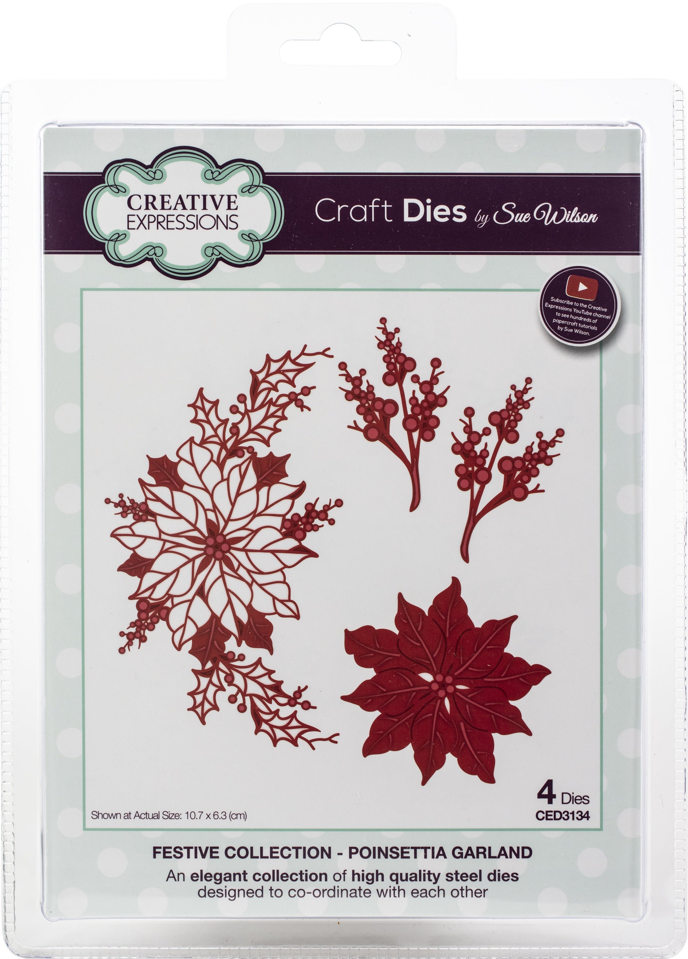 Creative Expressions Festive Craft Dies By Sue Wilson - Poinsettia Garland