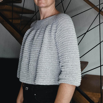 Cropped Ruffle Raglan Sweater