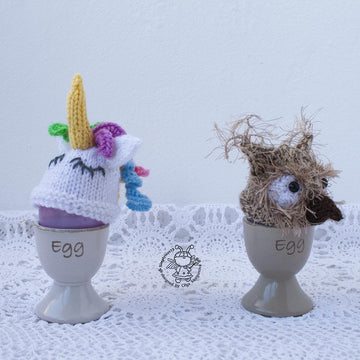 Easter Egg Cozy: flamingo, owl, unicorn