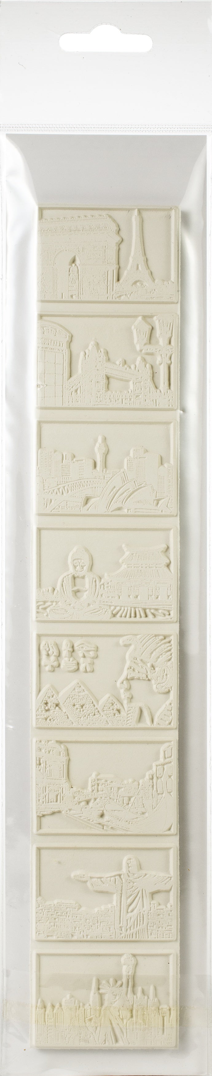 Carabelle Studio Carabella Studio Cling Stamp Edge 2"X11.5" - Travel Around The World