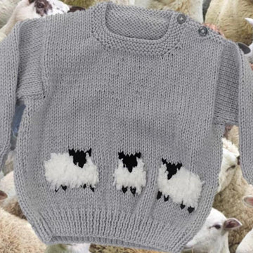 Aran Baby Sheep Sweater and Hat