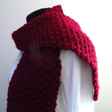 Textured Wine Wool Scarf