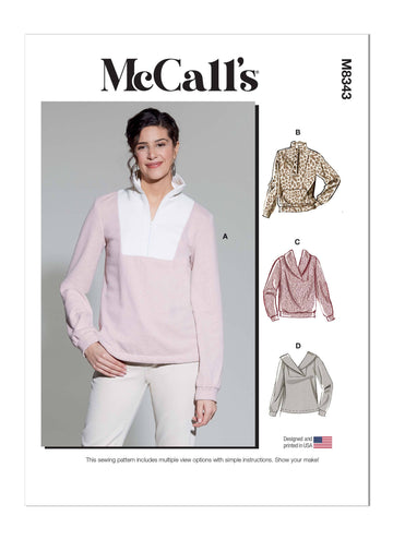 McCall's Misses' Pull-Over Top M8343 - Sewing Pattern
