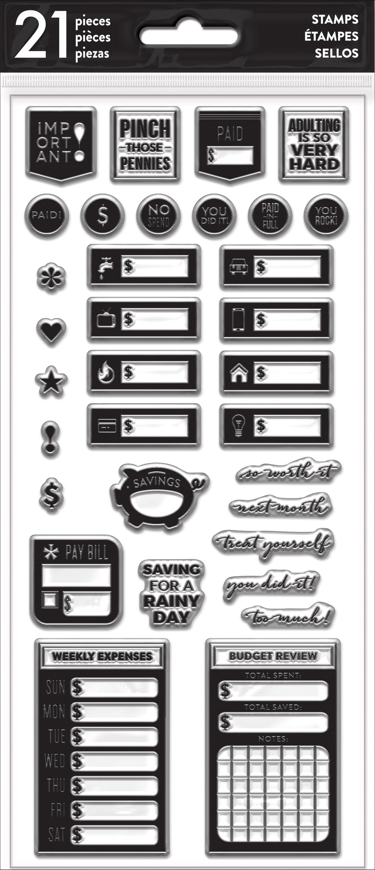 Happy Planner Clear Stamps - Budget