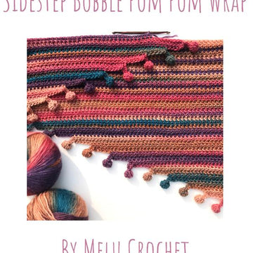 Sidestep Bobble Pom Pom Wrap US terminology  by Melu Crochet
