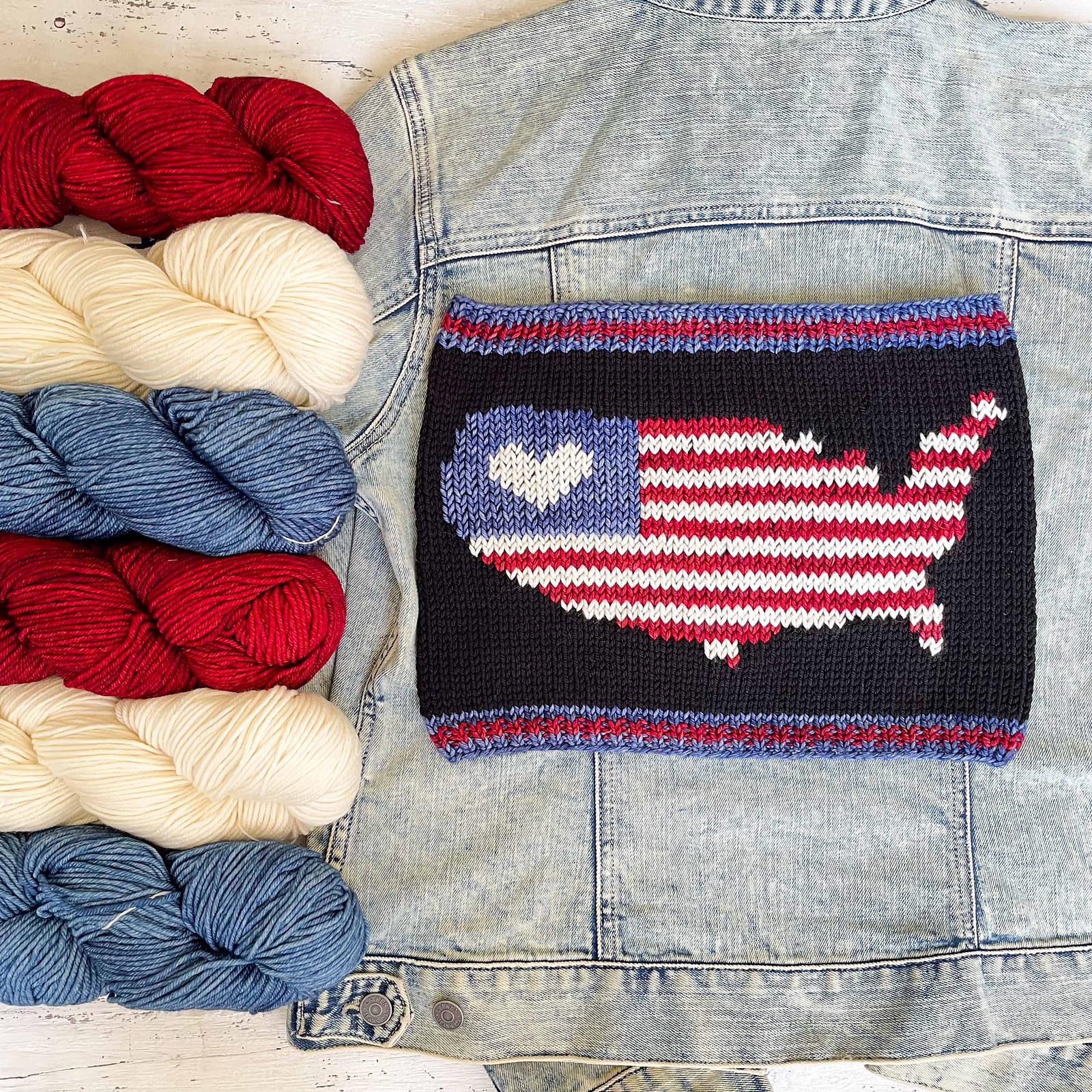 Red, White and Wool Cowl