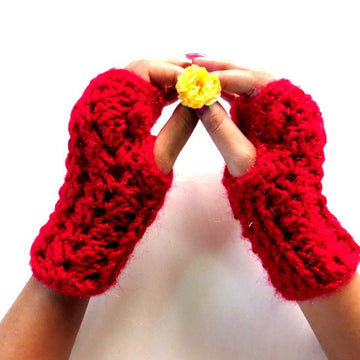 Ribbed fingerless mittens