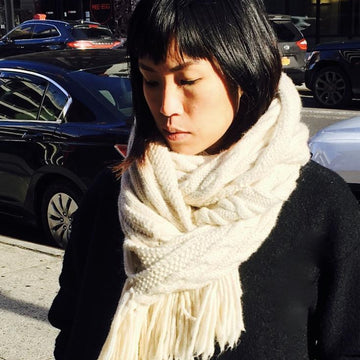 Extra Long Alpaca Cable Scarf