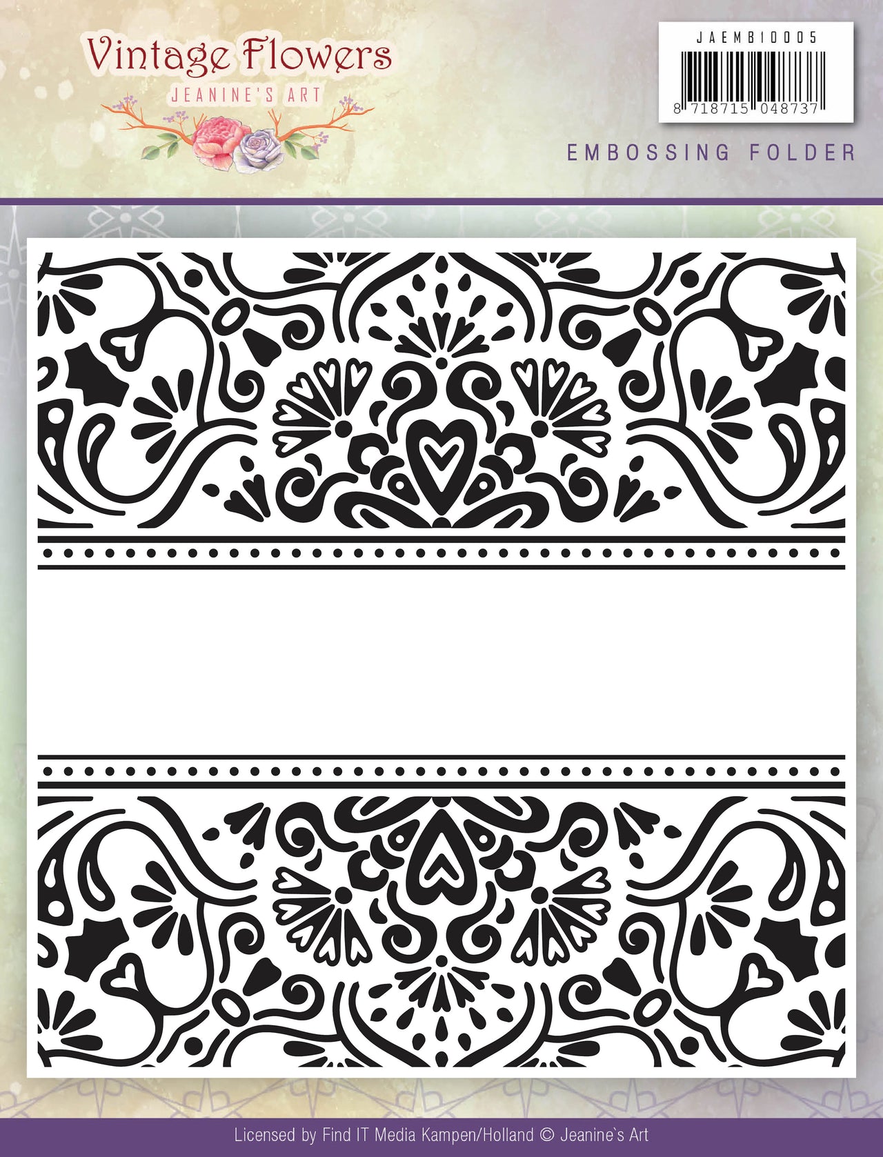Find It Trading Jeanine's Art Embossing Folder - Vintage Flowers
