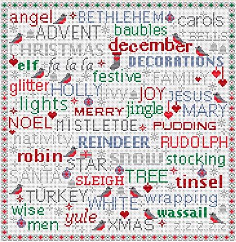 Riverdrift House Birds & Words Christmas Sampler Cross Stitch Kit