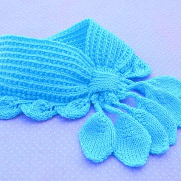 Velvet Scarf ( Leaves / Keyhole / Ascot / Pull-Through / Vintage / Stay On Scarf Knitting Pattern )