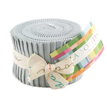 Moda Fabrics Bella Solids Junior Jelly Roll - Zen Grey