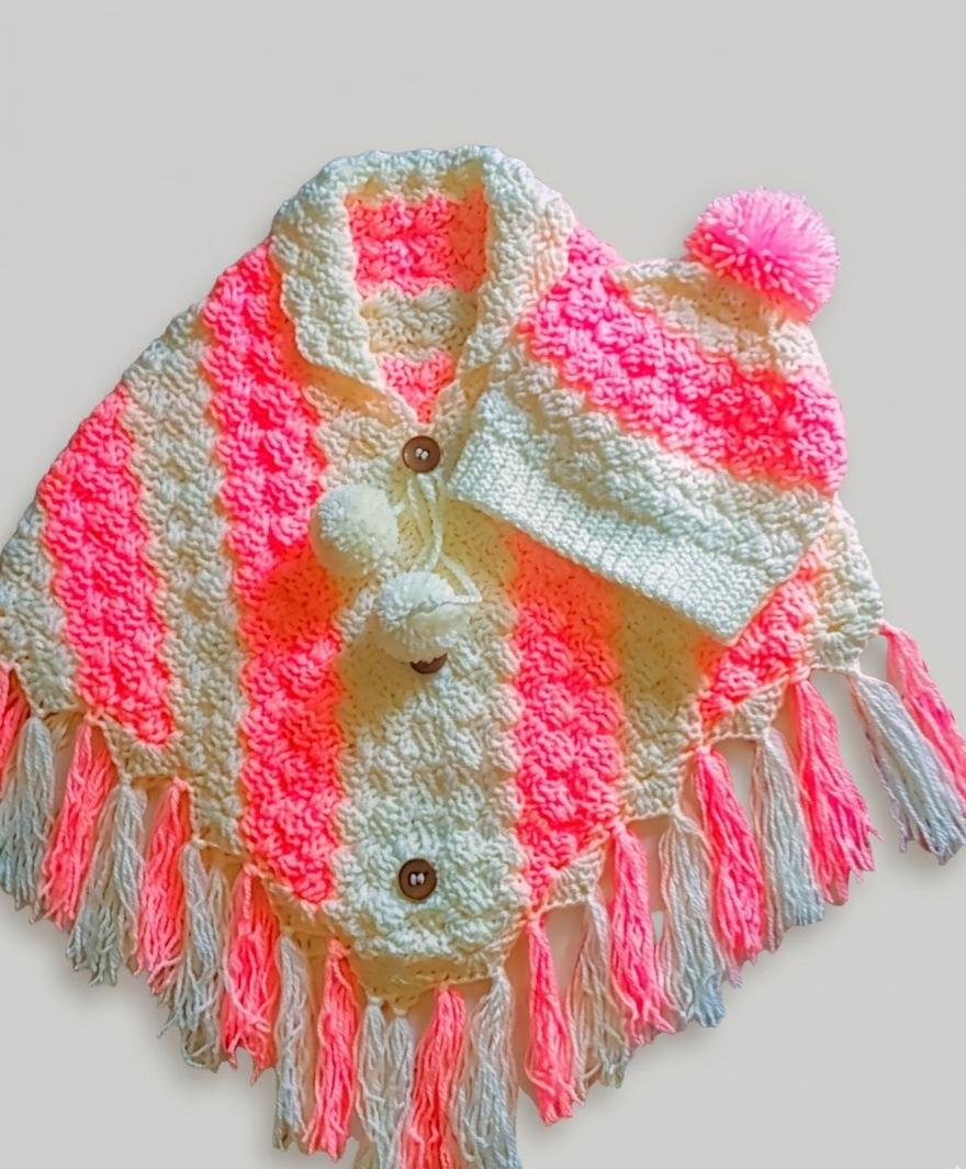 Cluster C2C Poncho crochet pattern