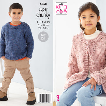 Sweater & Coatigan 6358 knitted in King Cole Super Chunky Tweed