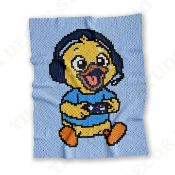 Baby Duck Gamer Blanket C2C Crochet Pattern Home Decor Digital Download