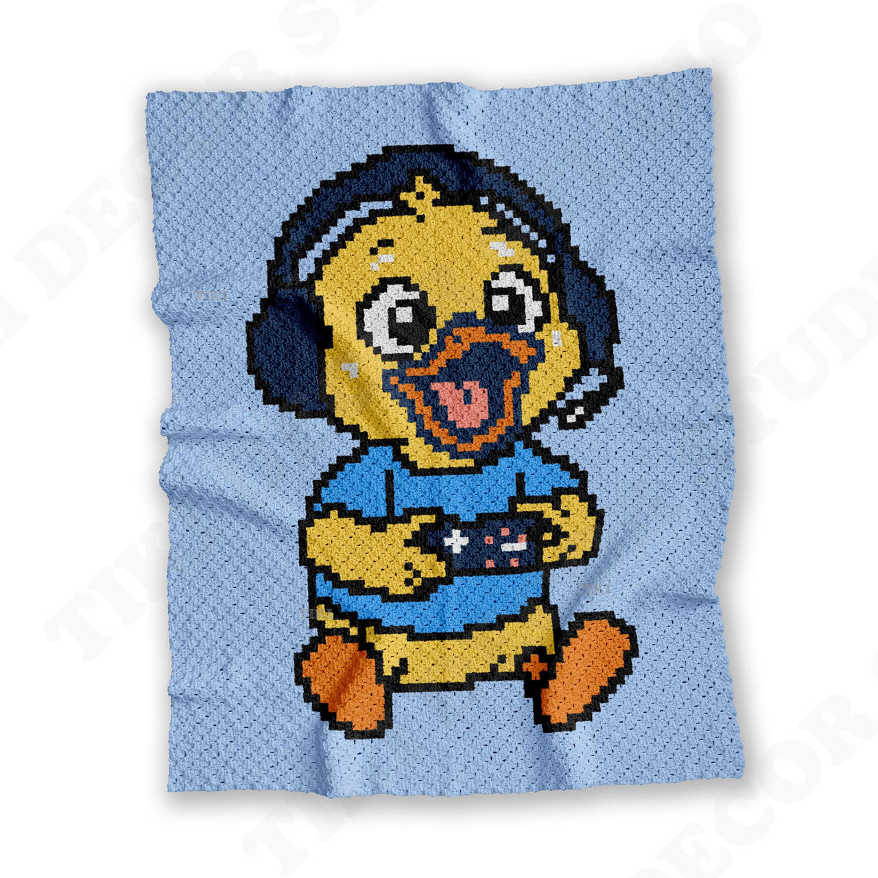 Baby Duck Gamer Blanket C2C Crochet Pattern Home Decor Digital Download