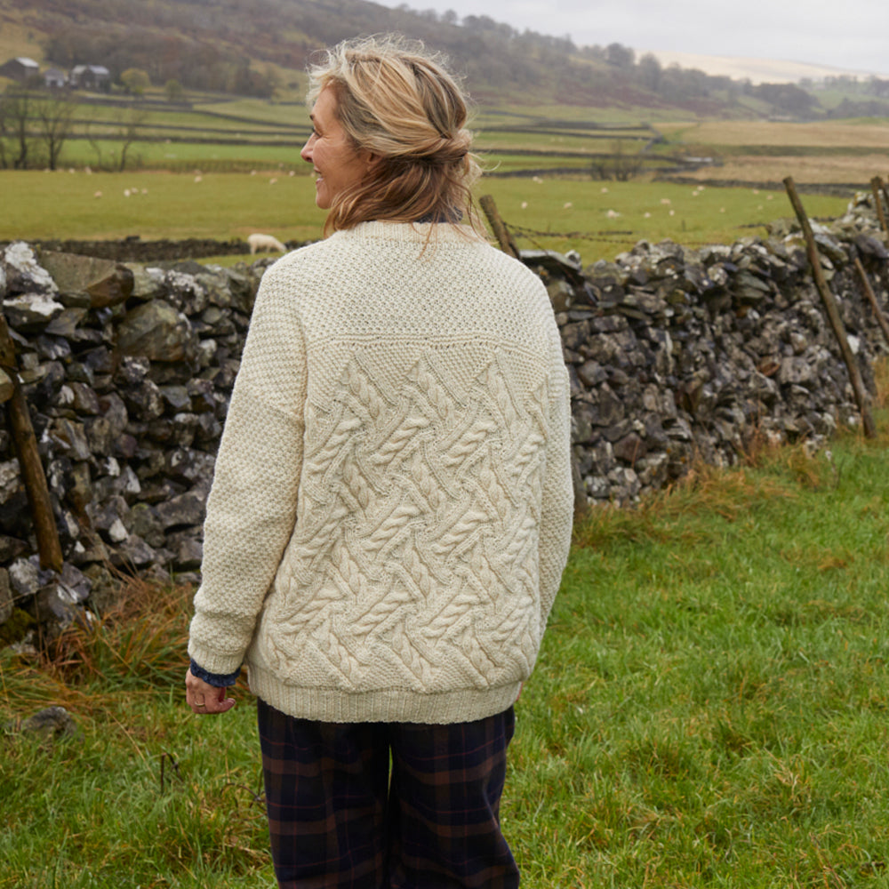 Cable Entrelac Sweater -  Jumper Knitting Pattern for Women in Debbie Bliss British Wool Aran by Debbie Bliss