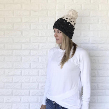 Two Tone Fair Isle Hat Set