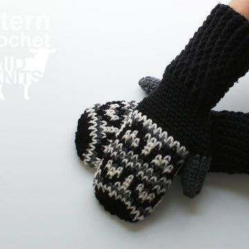 Fair Isle Crochet Hills Mittens (2016005)