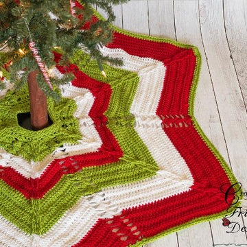 Classic Cable Star Christmas Tree Skirt